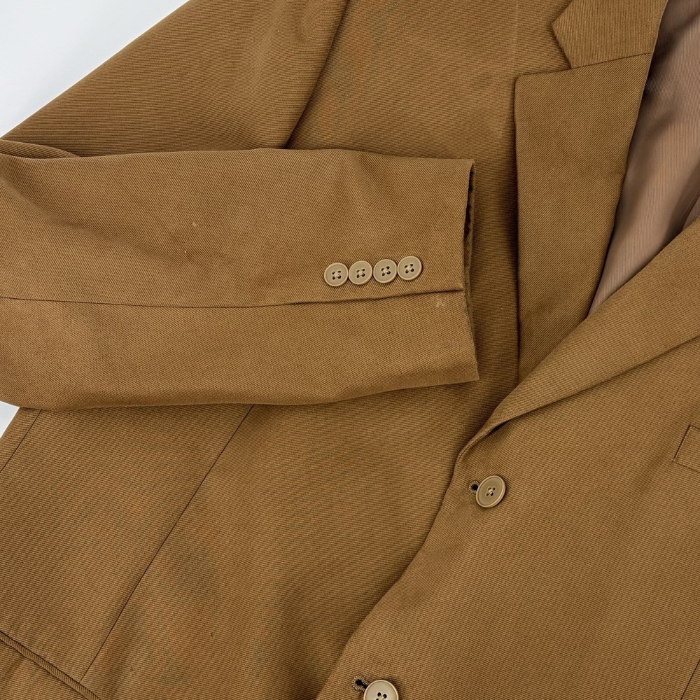 Alfani for Macy's Men's Sz 48L Jacket Sport Coat Micro Suede Camel Tan Plush - Picture 4 of 7